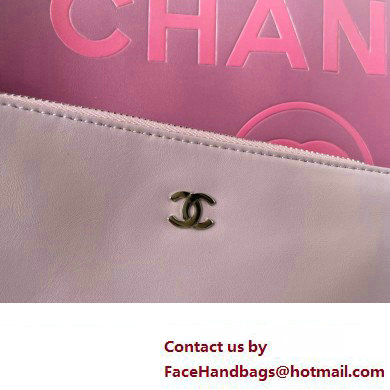 Chanel Shaded Calfskin  &  Silver-Tone Metal Shopping Bag AS3351 Pink 2024